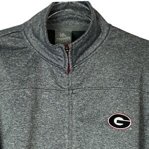 Knights Apparel Georgia Bulldogs Men's Large Pullover Gray Quarter Zip Heathered